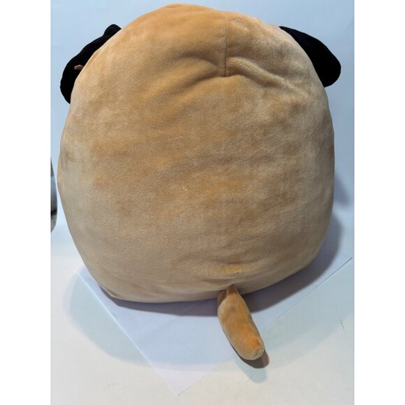 Squishmallows 2018 Pug Dog Plush Toy 12" Tan Black Embroidered Love Heart Soft P - Picture 6 of 10